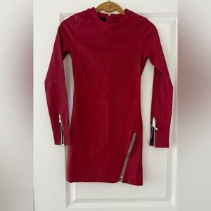 RtA Red and Black Leather Dress
